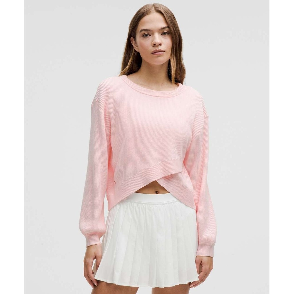 Lululemon Women's Reversible Crossover Sweater In Pink Milkshake Size S/P Gym